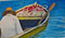Painting of a Mexican on a boat.